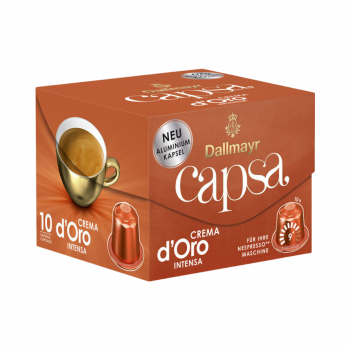 Dallmayr Capsa Crema d'Oro Intensa 9, Nespresso-kompatibel, 10 Aluminium-Kaffeekapseln, 56 Gramm